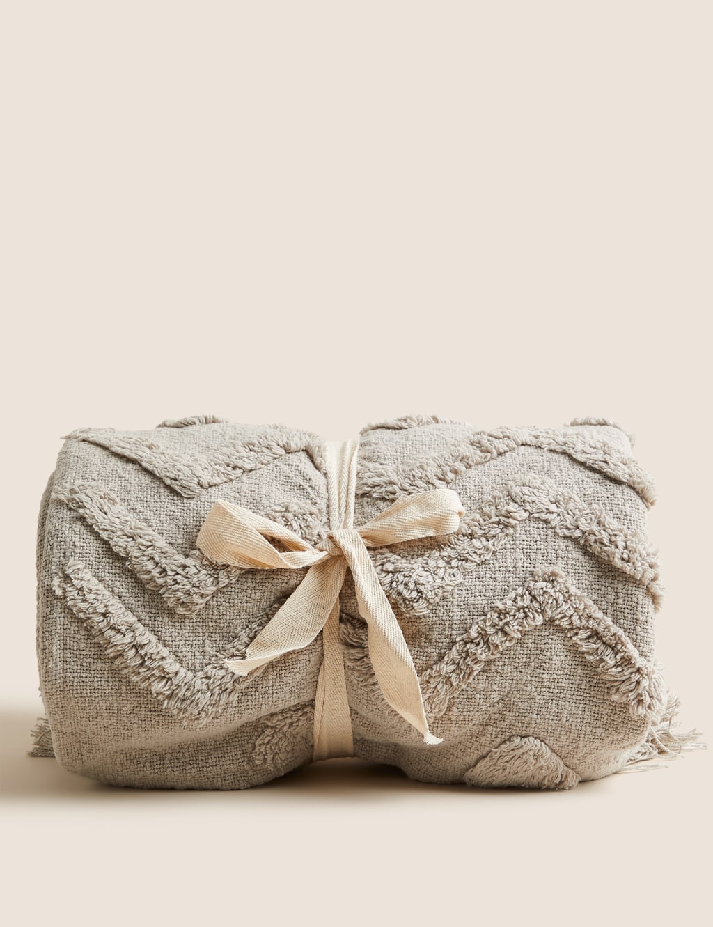 Pure Cotton Patterned Tassel Throw image 4