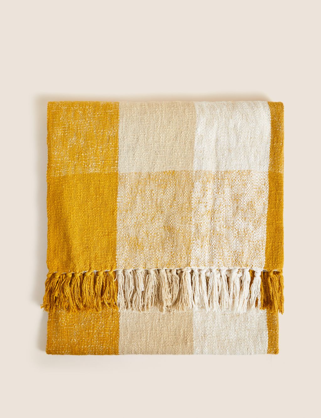 Pure Cotton Checked Throw
