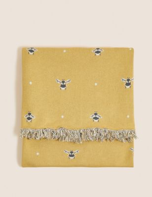 Pure Cotton Bee Knitted Throw - RS