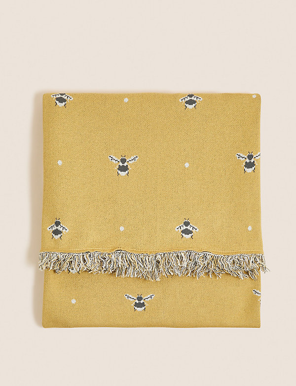 Pure Cotton Bee Knitted Throw - SA