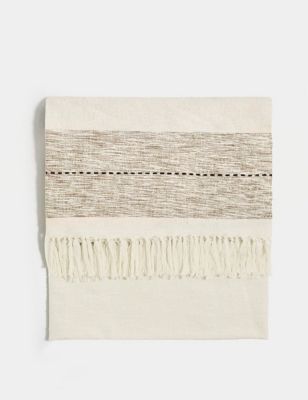 Pure Cotton Striped Textured Throw - CA