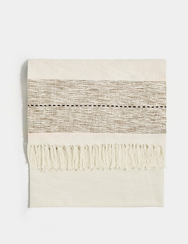 Pure Cotton Striped Textured Throw - SE