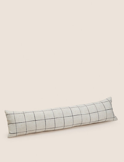 m&s collection checked draught excluder - 1size - natural, natural