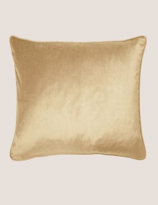 

Laura Ashley Velvet Nigella Piped Cushion - Antique Gold, Antique Gold