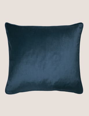 

Laura Ashley Velvet Nigella Piped Cushion - Midnight, Midnight