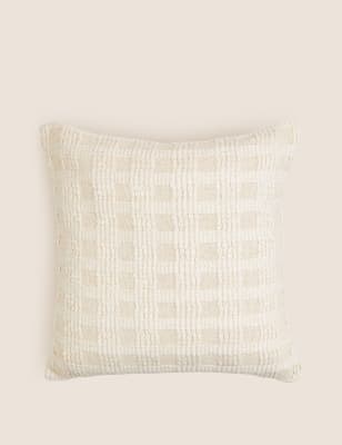 Pure Cotton Checked Cushion - QA