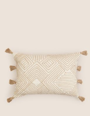 Pure Cotton Textured Bolster Cushion