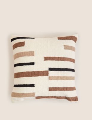 M&S Wool Rich Striped Cushion - Natural Mix, Natural Mix