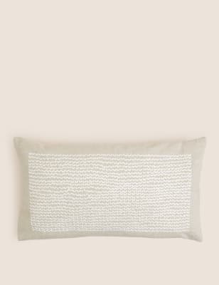 M&S Cotton with Linen Bolster Cushion - Natural Mix, Natural Mix