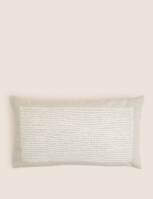 M&S Cotton with Linen Bolster Cushion - Natural Mix, Natural Mix
