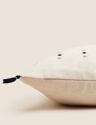 Cotton Rich Embroidered Bolster Cushion