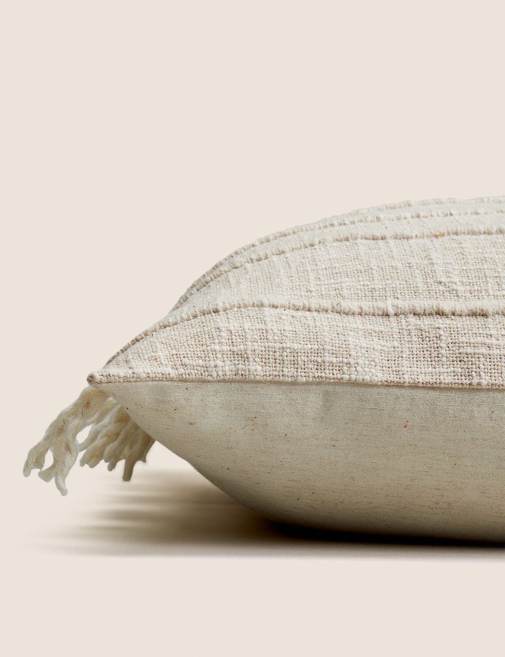 Cotton Rich Striped Tasselled Cushion image 2