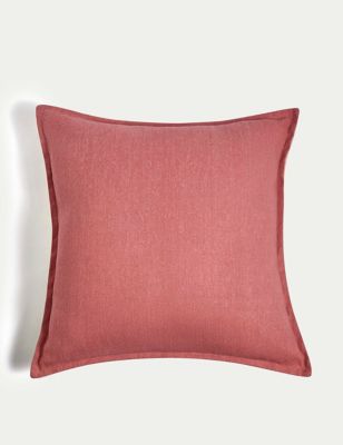 M&S Pure Cotton Textured Cushion - Clay, Clay,Neutral,Soft Green,Blue,Ecru