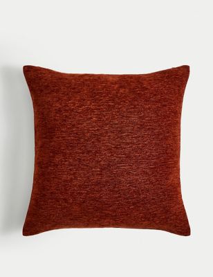 M&S Chenille Cushion - Rust, Rust,Cream,Navy,Green,Neutral