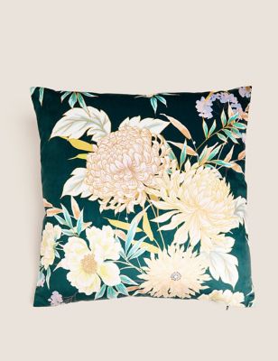 

Velvet Decorative Floral Cushion - Teal Mix, Teal Mix