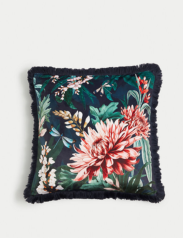 Velvet Floral Cushion - NZ