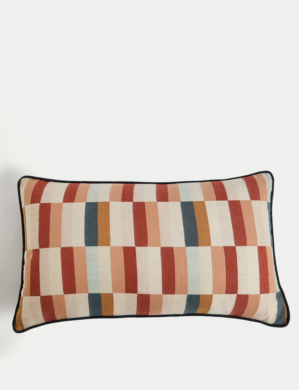 Pure Cotton Geometric Bolster Cushion