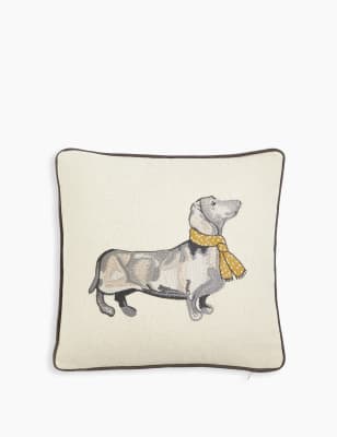 Embroidered Dachshund Cushion