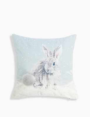 Winter Bunny Print Cushion