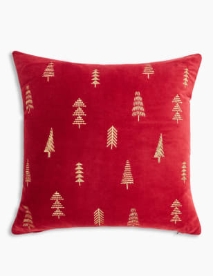Velvet Tree Embroidered Cushion