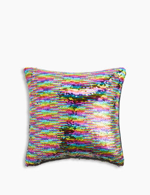 Reversible Rainbow Sequin Cushion
