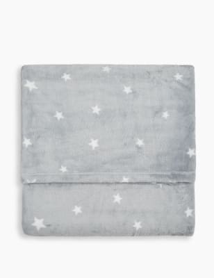 Plaid en polaire &agrave; imprim&eacute; &eacute;toile