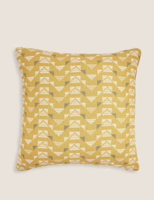 

Pure Cotton Geometric Cushion - Ochre, Ochre