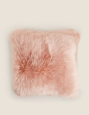 

M&S Collection Sheepskin Cushion - Rose, Rose