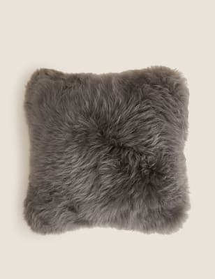 

M&S Collection Sheepskin Cushion - Charcoal, Charcoal