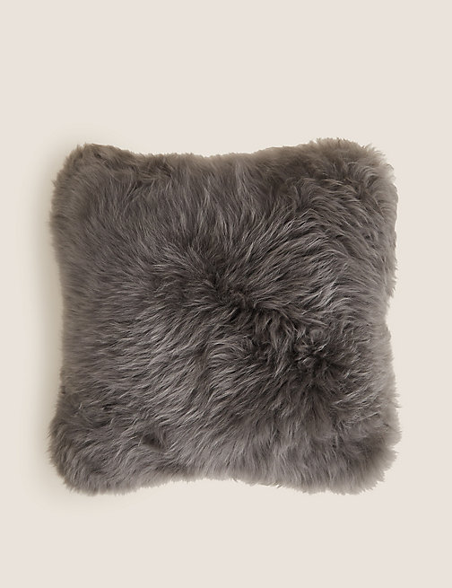 Marks And Spencer M&S Collection Sheepskin Cushion - Charcoal, Charcoal
