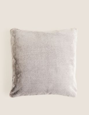 

M&S Collection Faux Fur Tipped Cushion - Chocolate, Chocolate