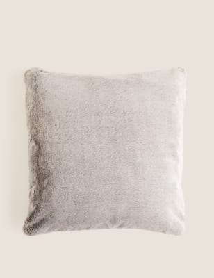 

M&S Collection Faux Fur Tipped Cushion - Chocolate, Chocolate