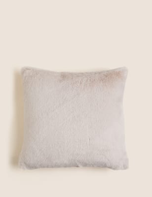 

M&S Collection Supersoft Faux Fur Cushion - Blush, Blush