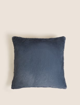 

M&S Collection Supersoft Faux Fur Cushion - Navy, Navy