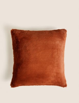 

M&S Collection Supersoft Faux Fur Cushion - Rust, Rust