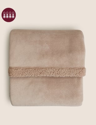 

M&S Collection Borg Fleece Throw - Neutral, Neutral