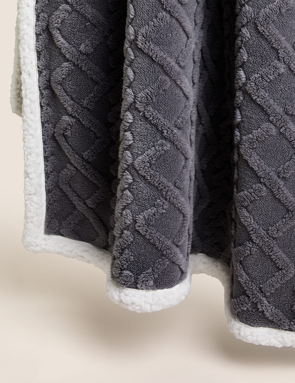 Borg Fleece Cable Throw image 2