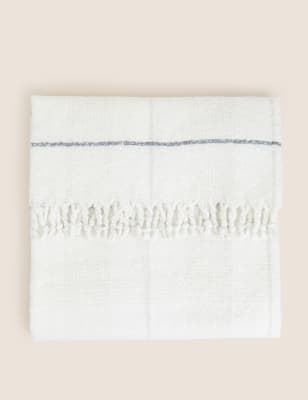 

M&S Collection Faux Mohair Checked Throw - Cream Mix, Cream Mix