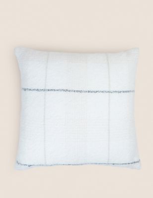 

M&S Collection Faux Mohair Checked Cushion - Cream Mix, Cream Mix