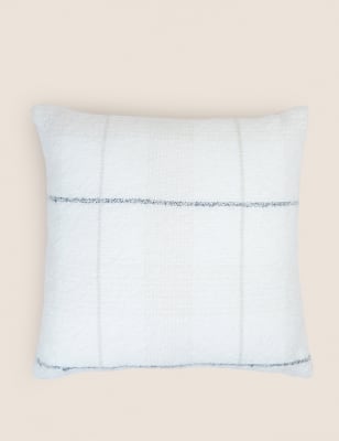 

M&S Collection Faux Mohair Checked Cushion - Cream Mix, Cream Mix