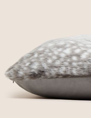 Faux Fur Snow Leopard Cushion