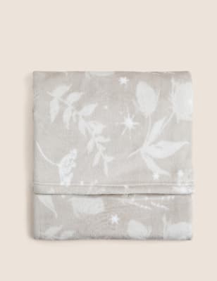 

M&S Collection Fleece Floral Throw - Natural Mix, Natural Mix