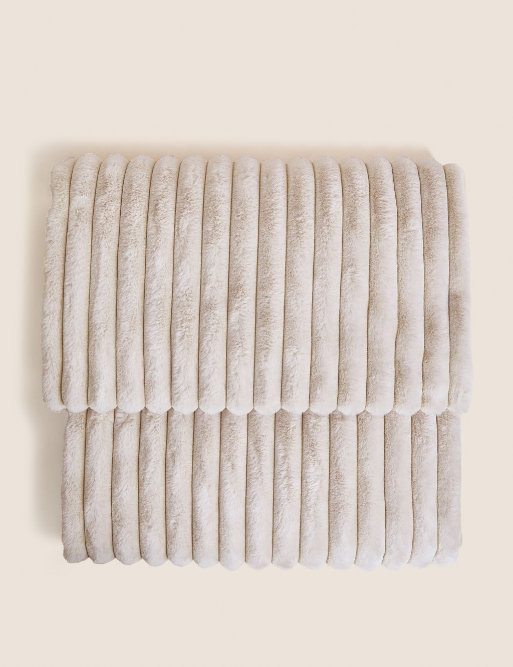 Faux Fur Ribbed Throw image 1