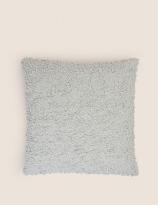 M&S Pure Cotton Boucle Cushion - Natural, Natural,Cream
