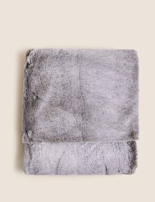 

M&S Collection Tipped Faux Fur Throw - Grey, Grey