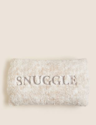 

M&S Collection Teddy Fleece Snuggle Pocket Bolster Cushion - Natural, Natural
