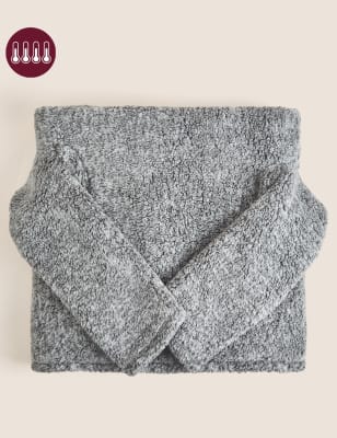 

M&S Collection Teddy Fleece Sleeved Blanket - Grey, Grey