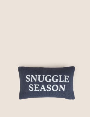 

M&S Collection Snuggle Season Slogan Bolster Cushion - Navy Mix, Navy Mix