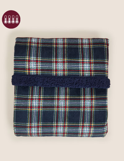 Borg Fleece Check Throw