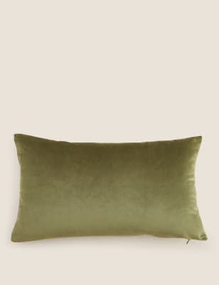 

M&S Collection Velvet Bolster Cushion - Green, Green